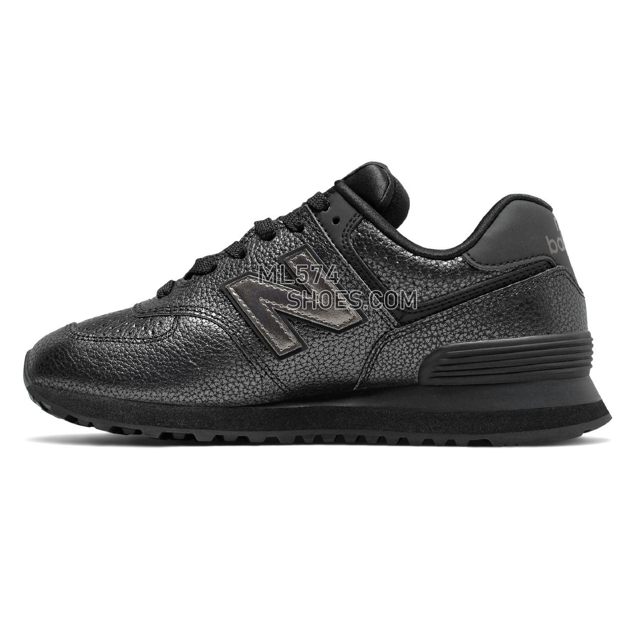 New Balance 574 Worn Metallic - Women's Classic Sneakers - Black with Black Metallic - WL574SOH