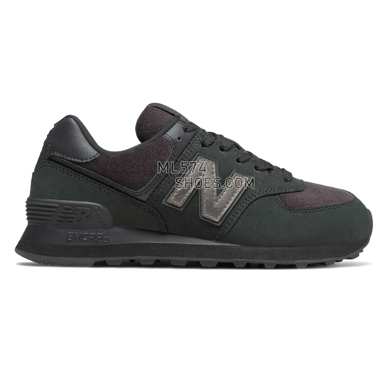 New Balance 574 - Women's Classic Sneakers - Black with Magnet - WL574LDG