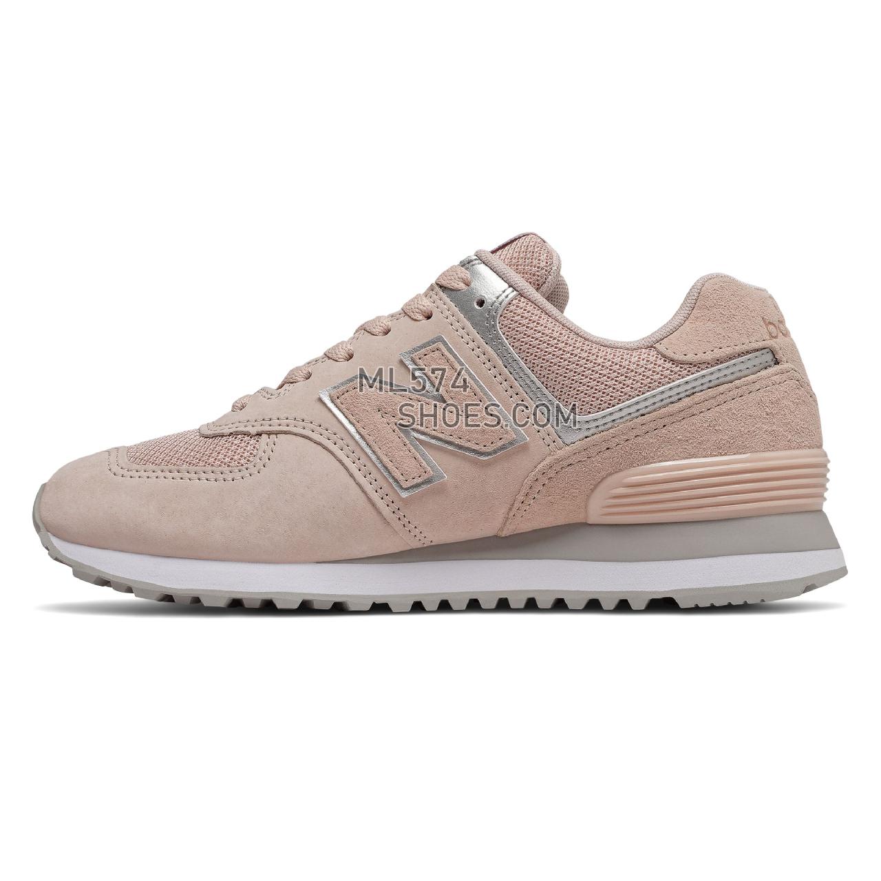 New Balance 574 - Women's Classic Sneakers - Smoked Salt with Silver - WL574EQ