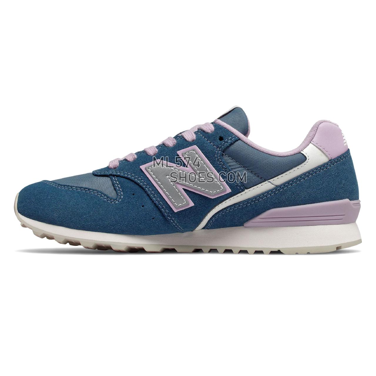 New Balance 996 - Women's Classic Sneakers - Techtonic Blue with Oxygen Pink - WL996AE