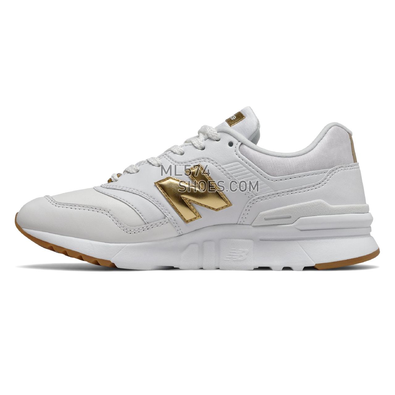 New Balance 997H - Women's Classic Sneakers - White with Gold - CW997HAH