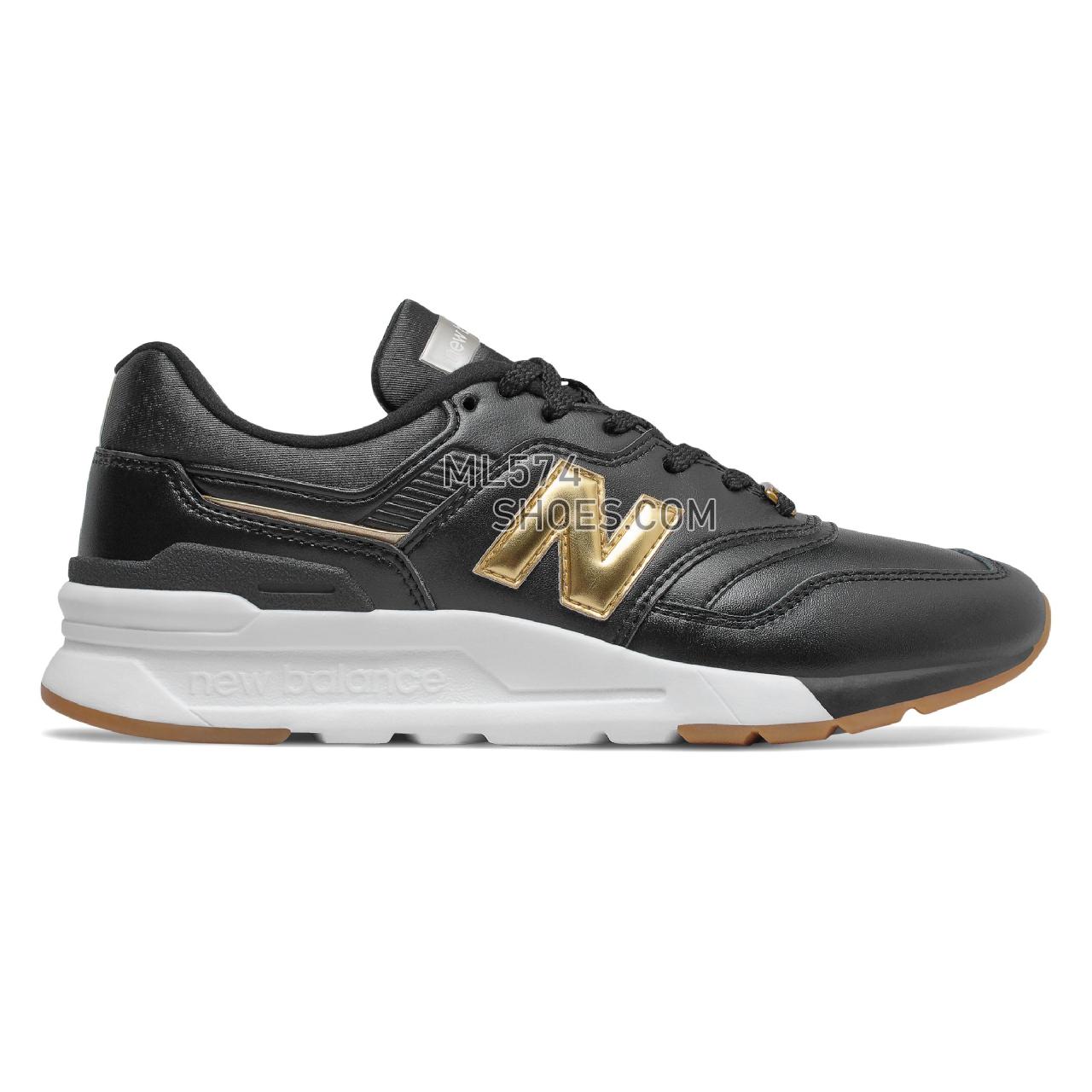 New Balance 997H - Women's Classic Sneakers - Black with Gold - CW997HAI