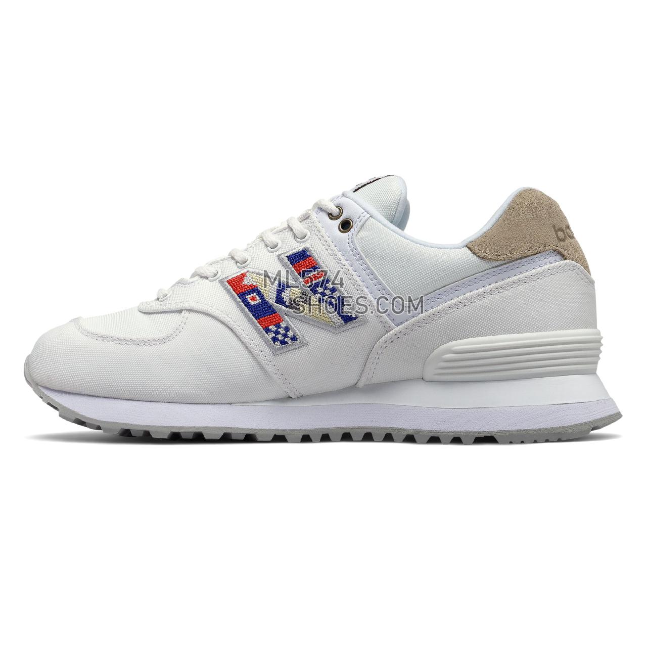 New Balance 574 - Women's Classic Sneakers - White with Incense - WL574SOD