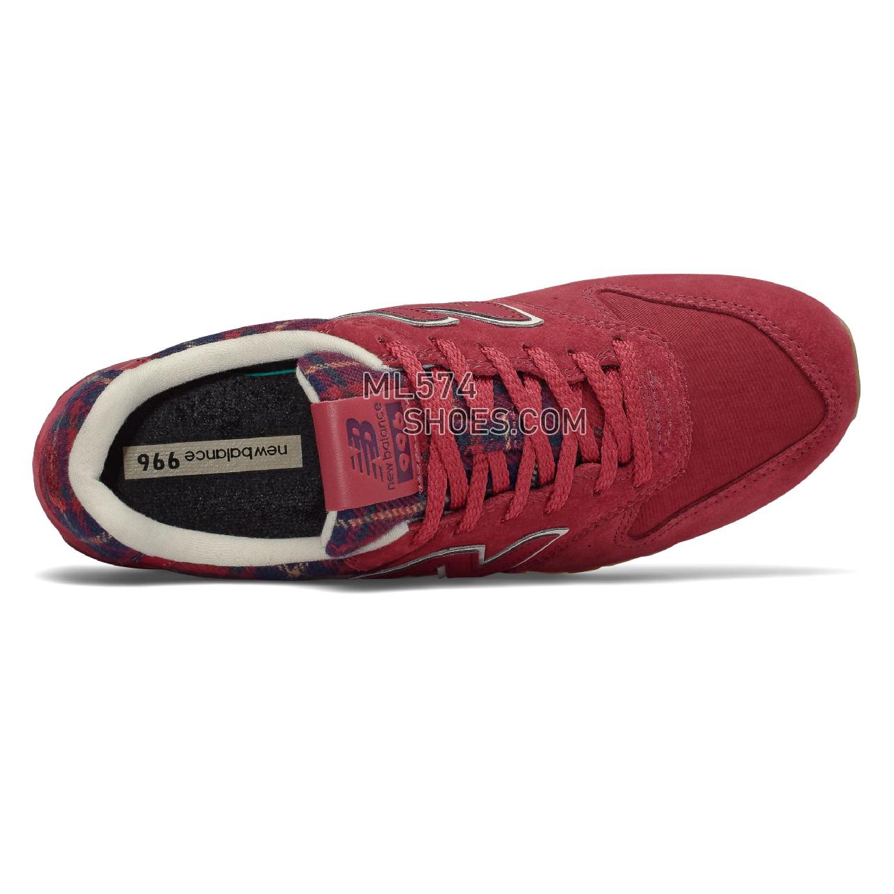 New Balance 996 - Women's Classic Sneakers - NB Scarlet with Black - WL996CG
