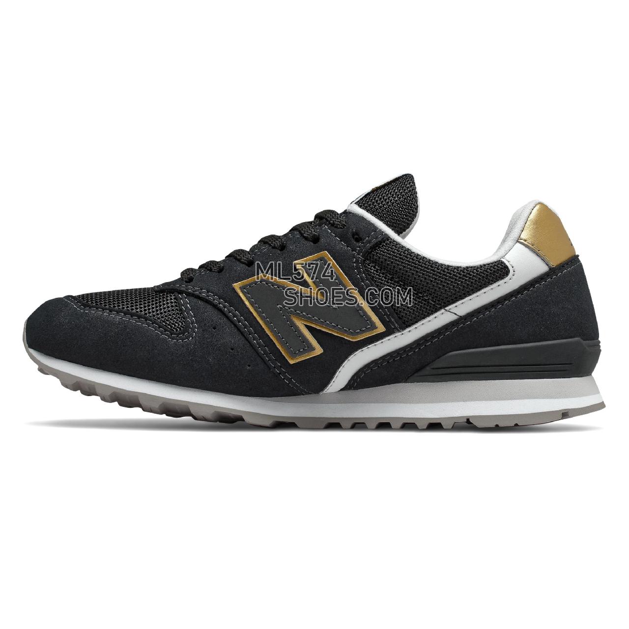 New Balance 996 - Women's Classic Sneakers - Black with Classic Gold - WL996CD