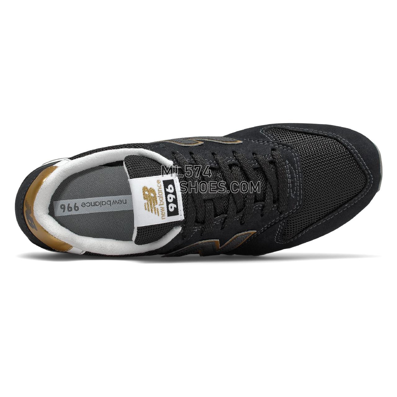 New Balance 996 - Women's Classic Sneakers - Black with Classic Gold - WL996CD