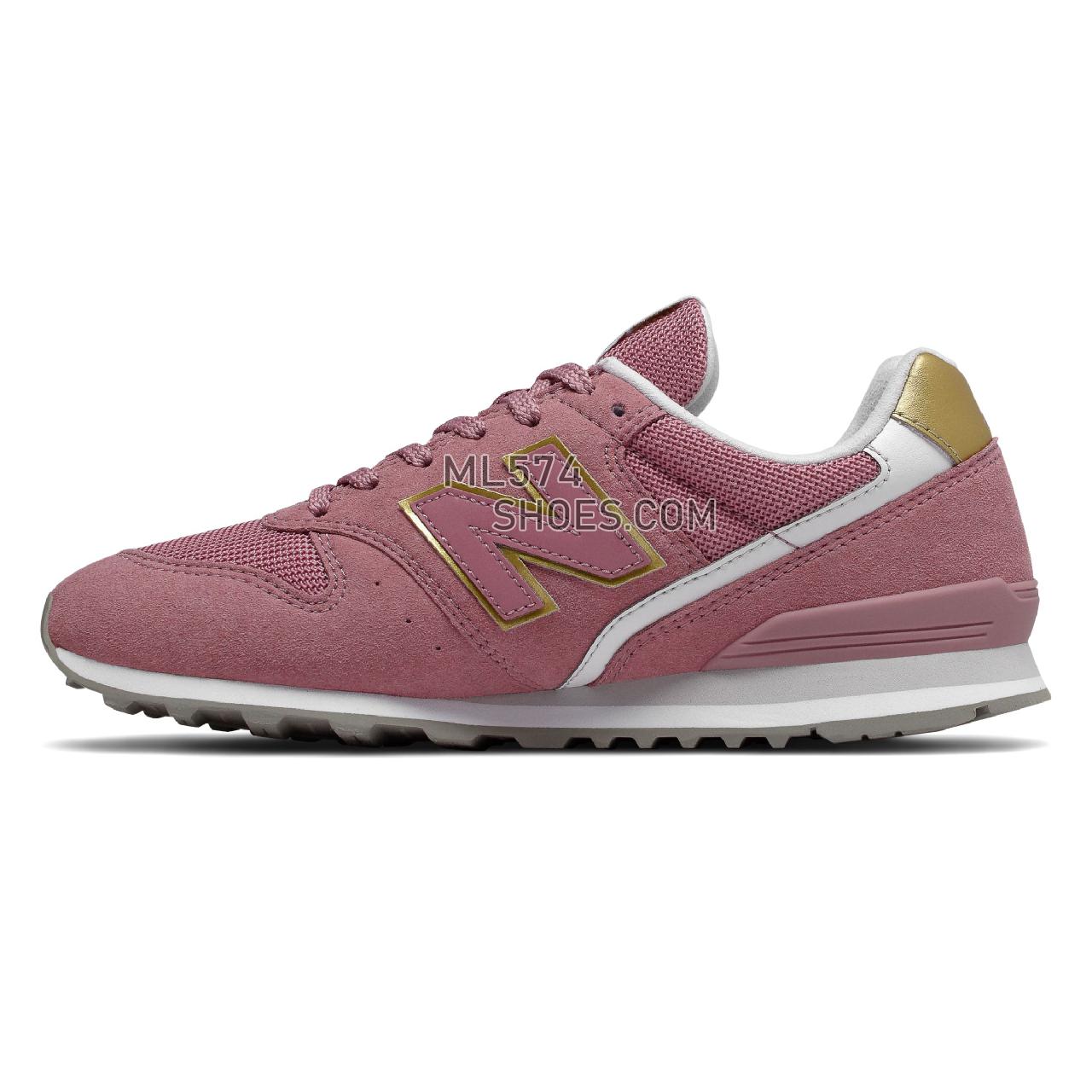 New Balance 996 - Women's Classic Sneakers - Pink with Classic Gold - WL996CP