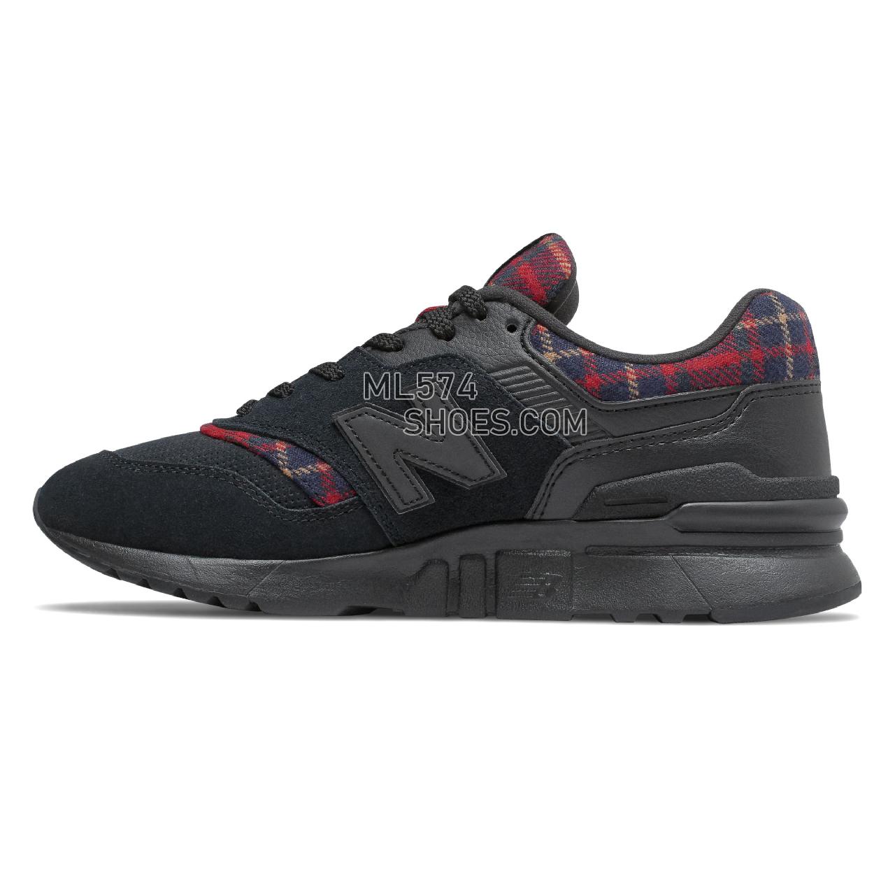 New Balance 997H - Women's Classic Sneakers - Black with Scarlet - CW997HXB