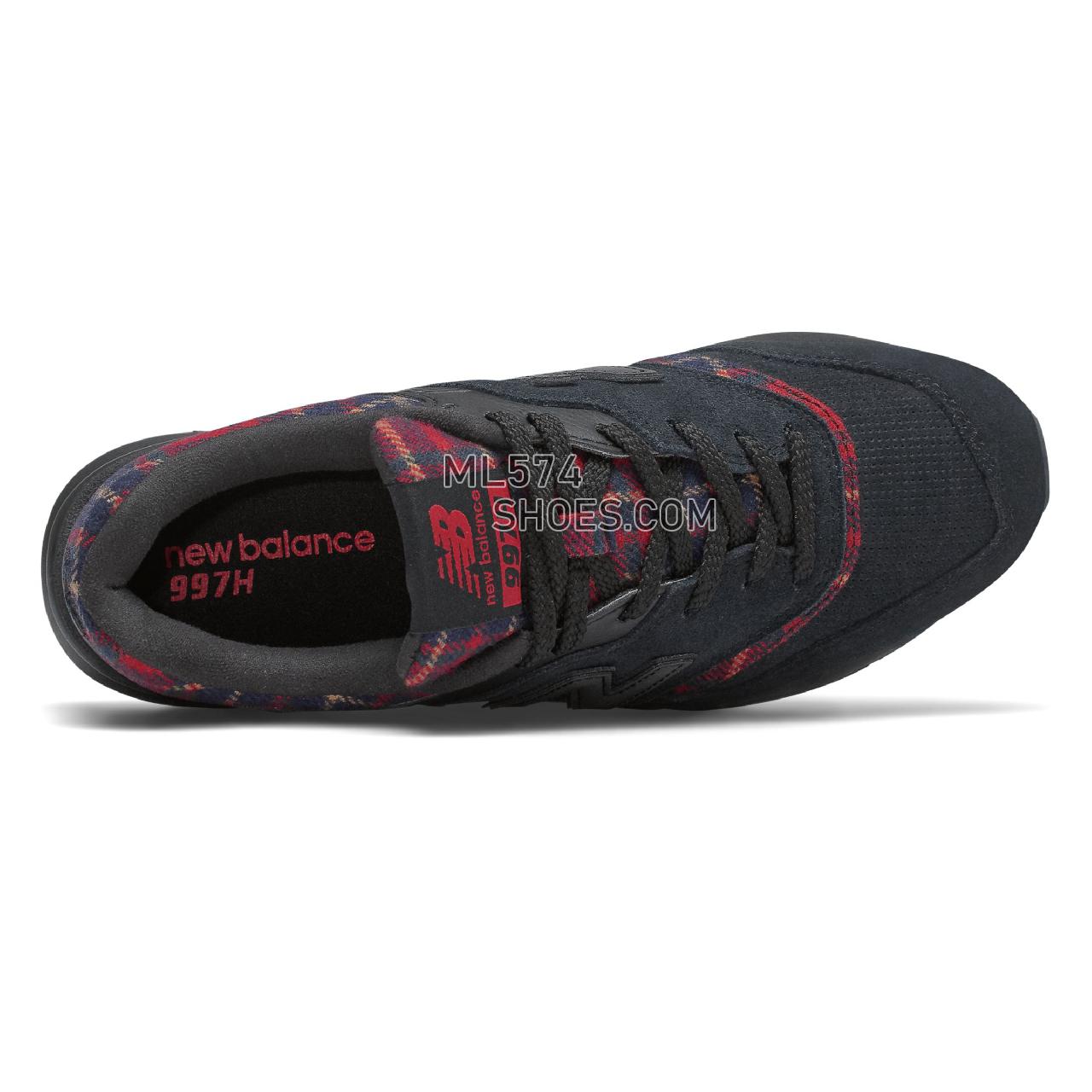 New Balance 997H - Women's Classic Sneakers - Black with Scarlet - CW997HXB