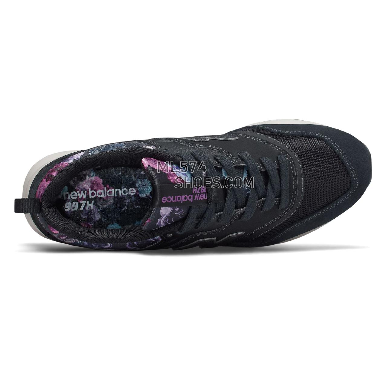 New Balance 997H - Women's Classic Sneakers - Black with Kite Purple - CW997HXG