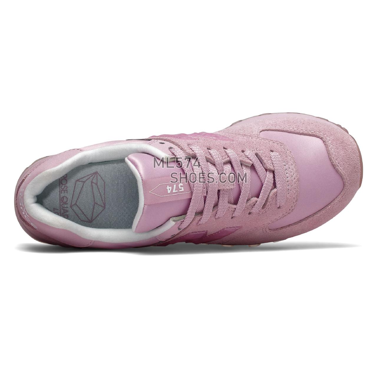 New Balance 574 Mystic Crystal - Women's Classic Sneakers - Oxygen Pink - WL574WNU