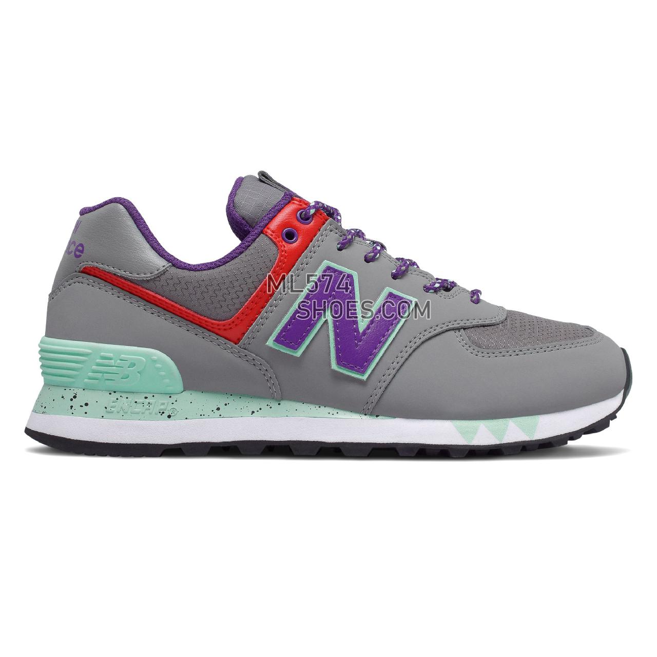 New Balance 574 - Women's Classic Sneakers - Marblehead with Prism Purple - WL574WOA