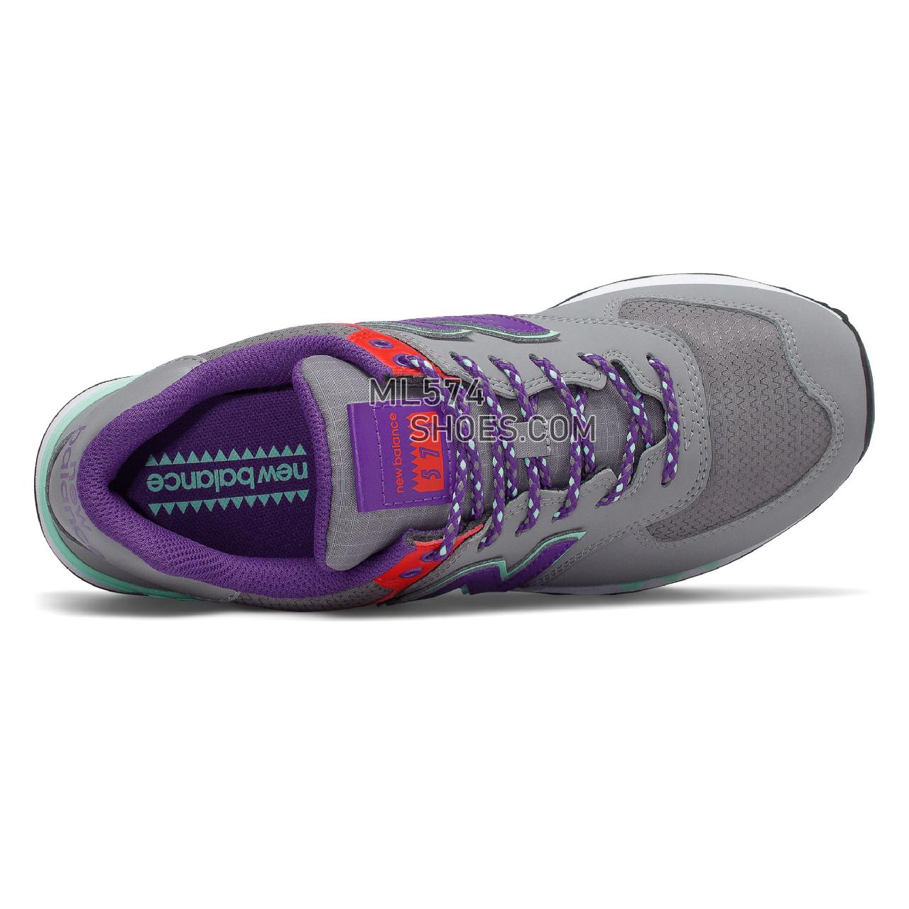 New Balance 574 - Women's Classic Sneakers - Marblehead with Prism Purple - WL574WOA