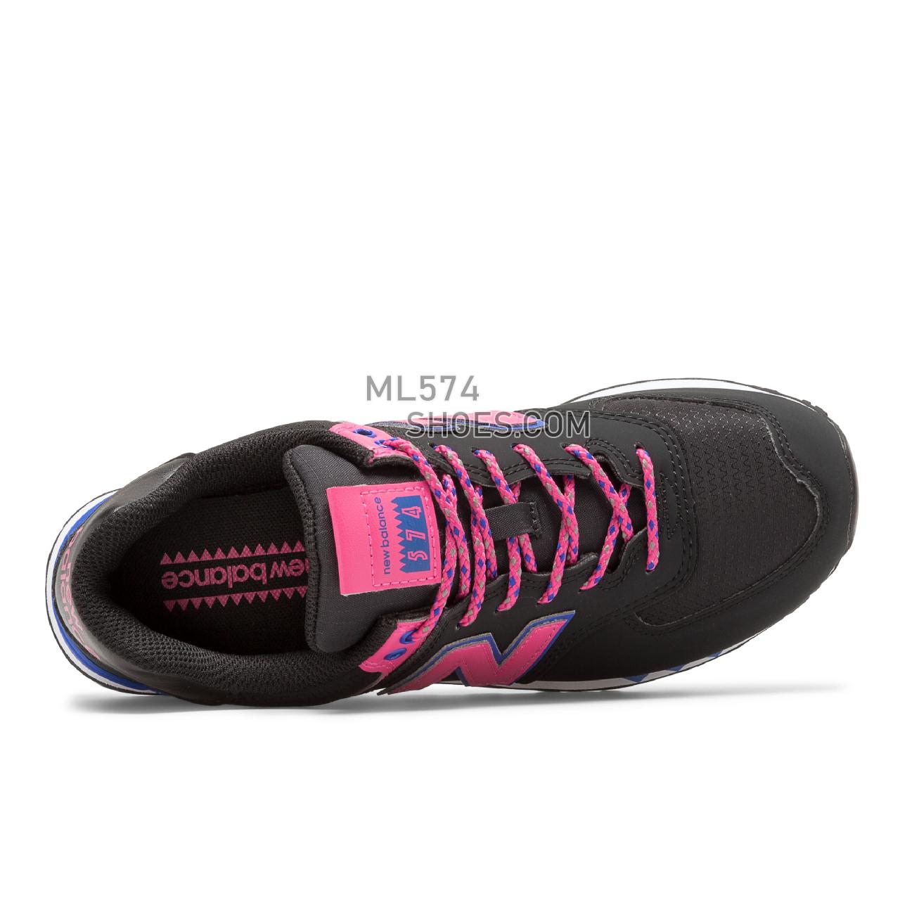 New Balance 574 - Women's Classic Sneakers - Black with Pink - WL574JOA
