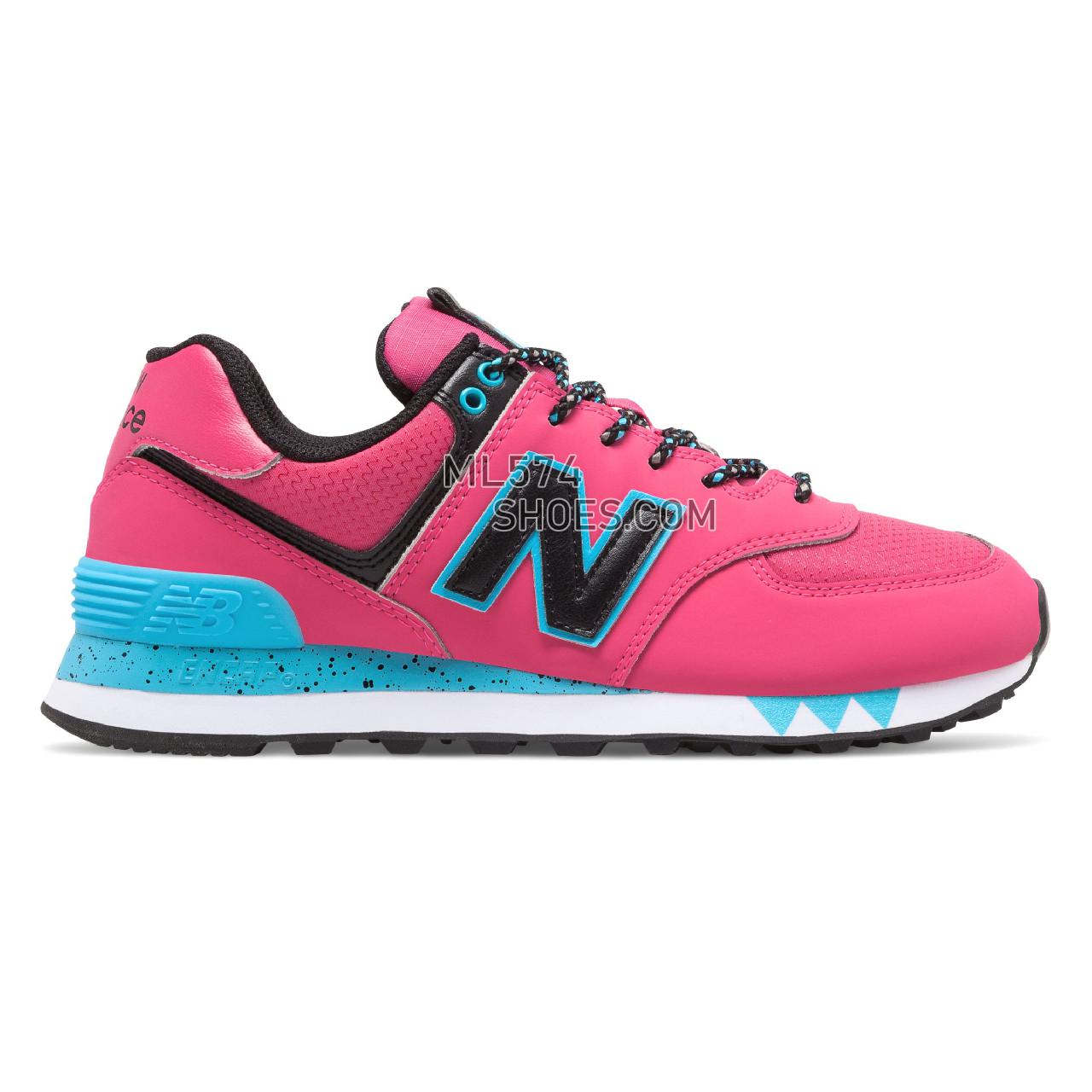 New Balance 574 - Women's Classic Sneakers - Pink with Black - WL574JOB