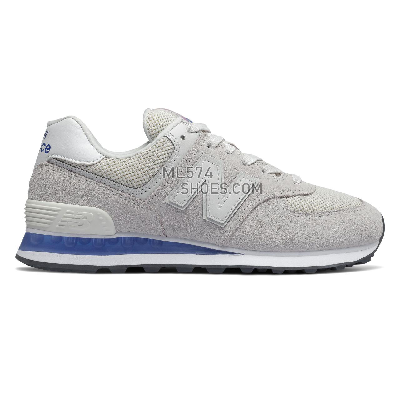 New Balance 574 - Women's Classic Sneakers - White with UV Blue - WL574NPD