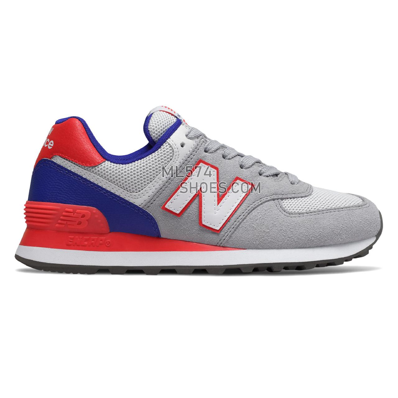 New Balance 574 Summer Sport - Women's Classic Sneakers - Rain Cloud with Energy Red - WL574NIC