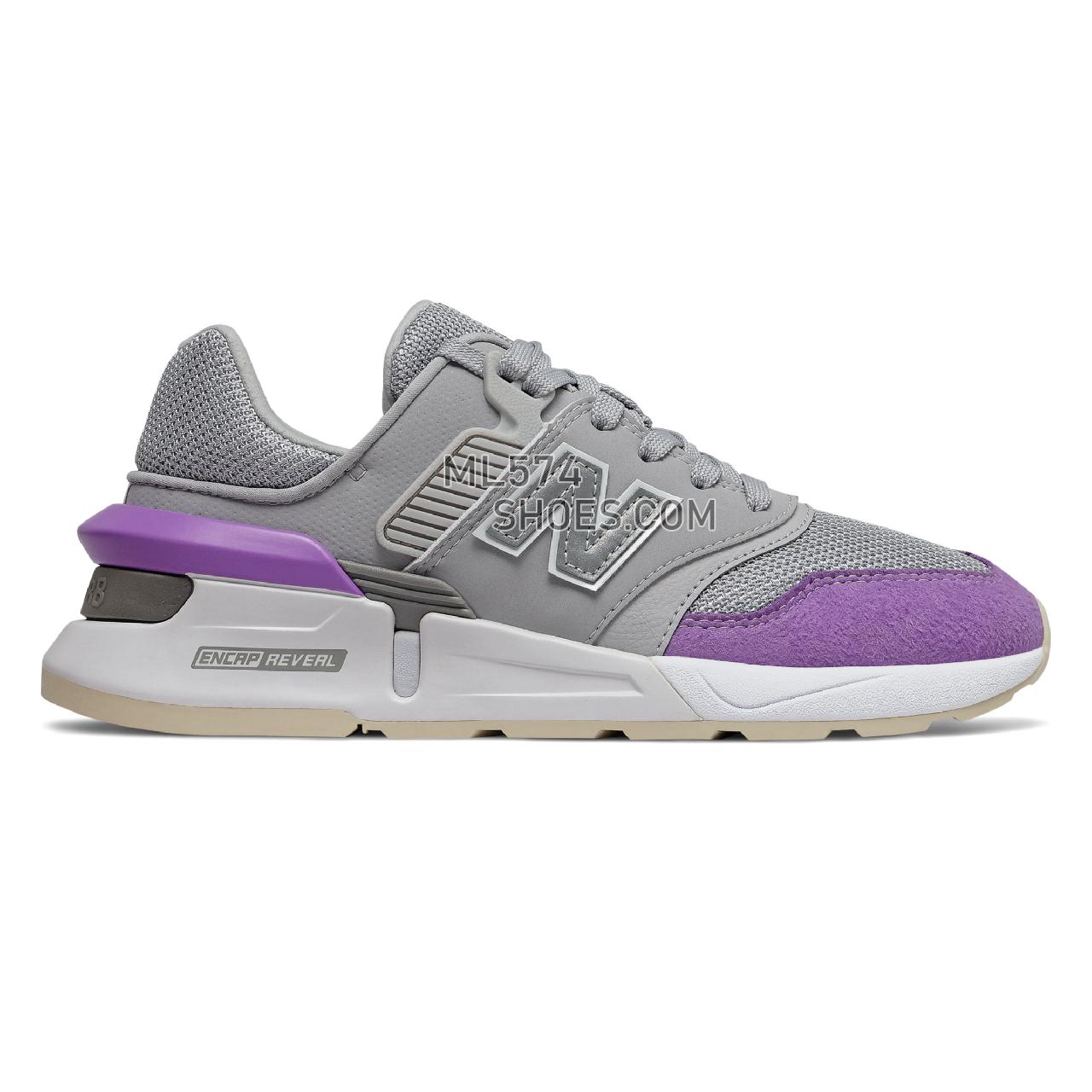 New Balance 997 Sport - Women's Sport Style Sneakers - Light Aluminum with Neo Violet - WS997GFL