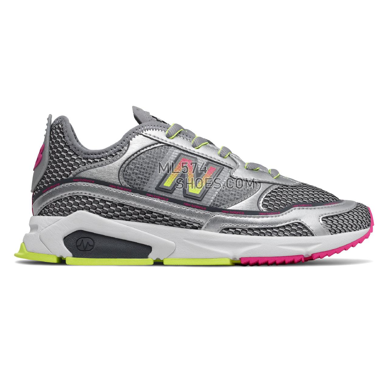 New Balance X-Racer - Women's Sport Style Sneakers - Silver Metallic with Lemon Slush - WSXRCHKA