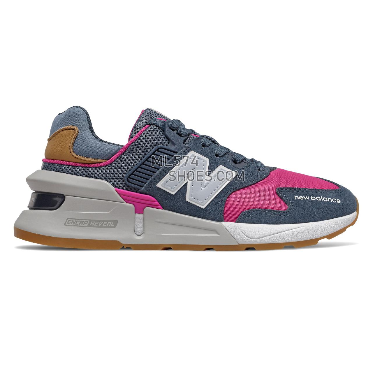 New Balance 997 Sport - Women's Sport Style Sneakers - Stone Blue with Exuberant Pink - WS997JGA