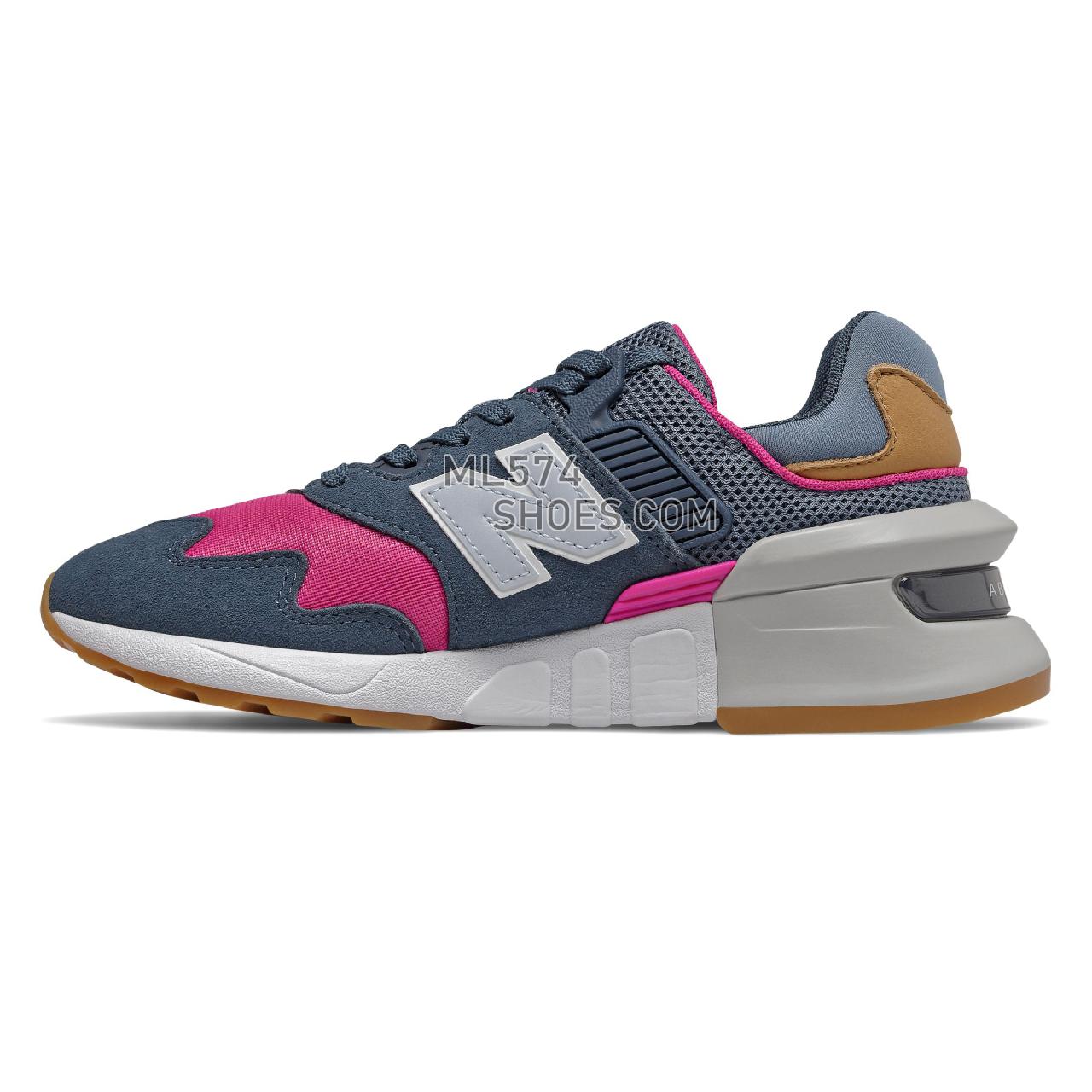 New Balance 997 Sport - Women's Sport Style Sneakers - Stone Blue with Exuberant Pink - WS997JGA