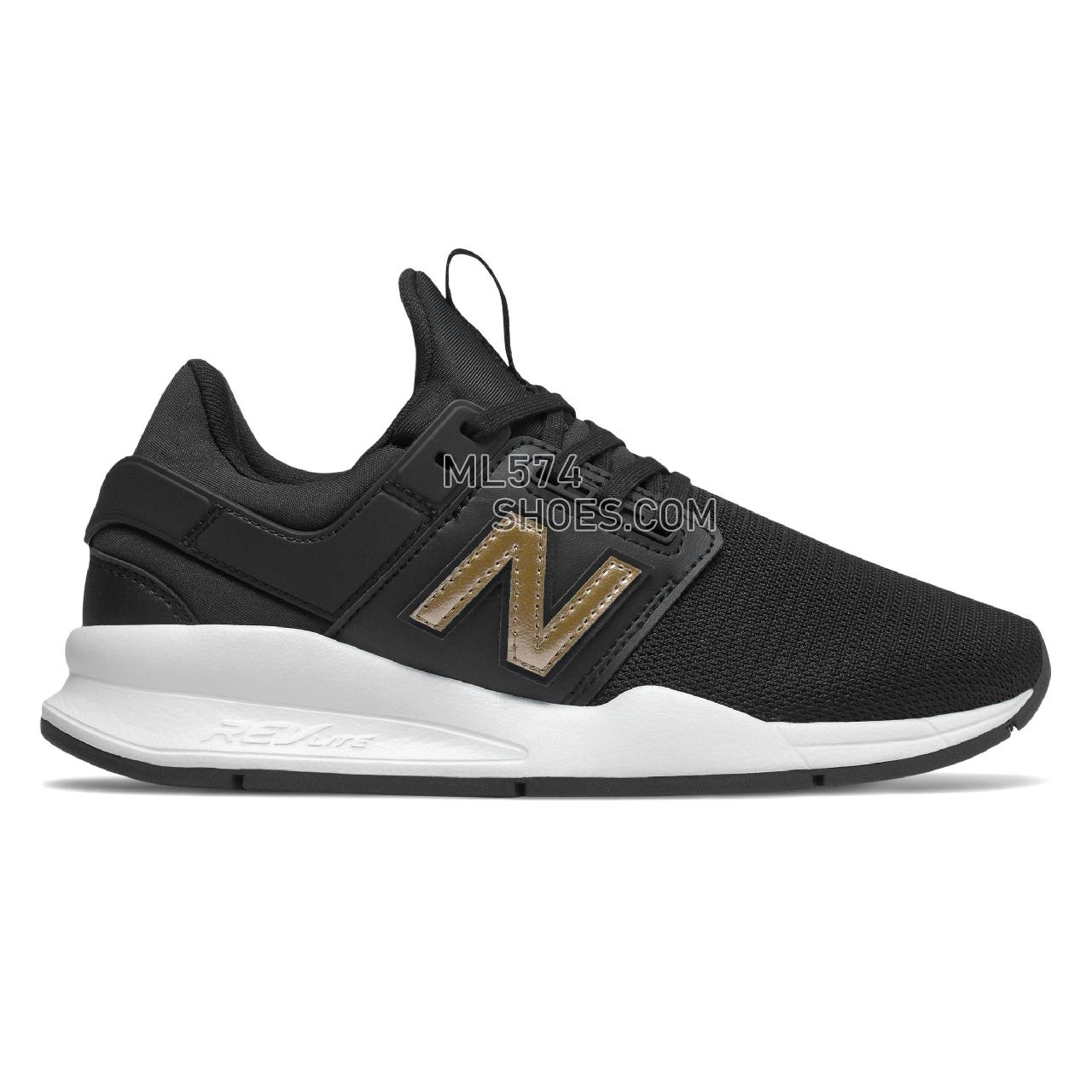 New Balance 247 - Women's Sport Style Sneakers - Black with Gold Metallic - WS247CNS