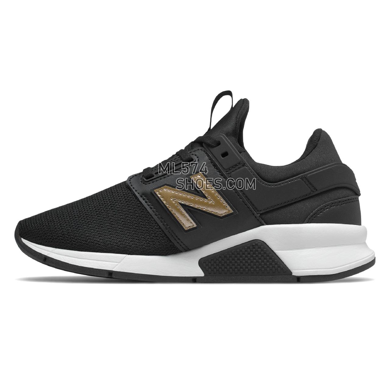 New Balance 247 - Women's Sport Style Sneakers - Black with Gold Metallic - WS247CNS