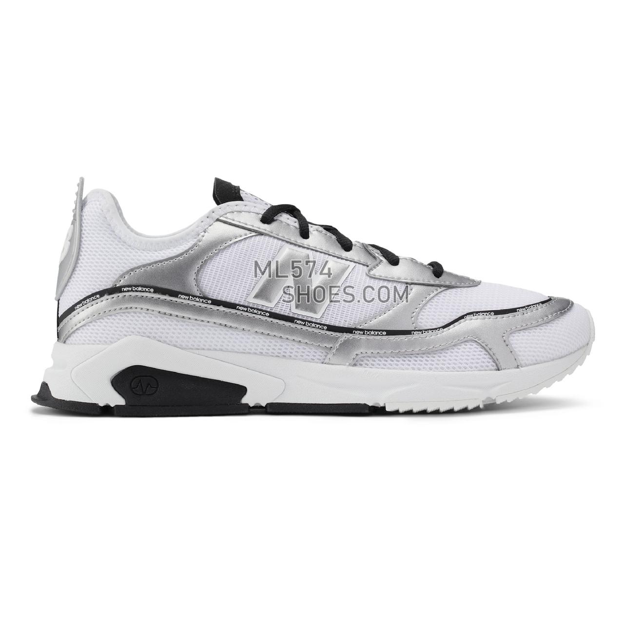 New Balance X-Racer - Women's Sport Style Sneakers - Munsell White with Silver Metallic - WSXRCHLC