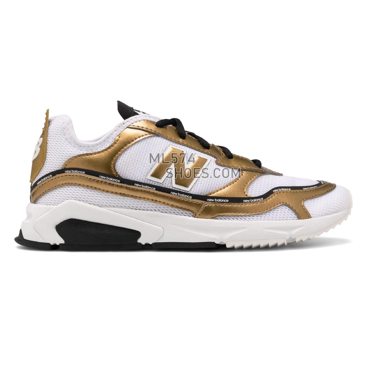 New Balance X-Racer - Women's Sport Style Sneakers - Munsell White with Gold Metallic - WSXRCHLD