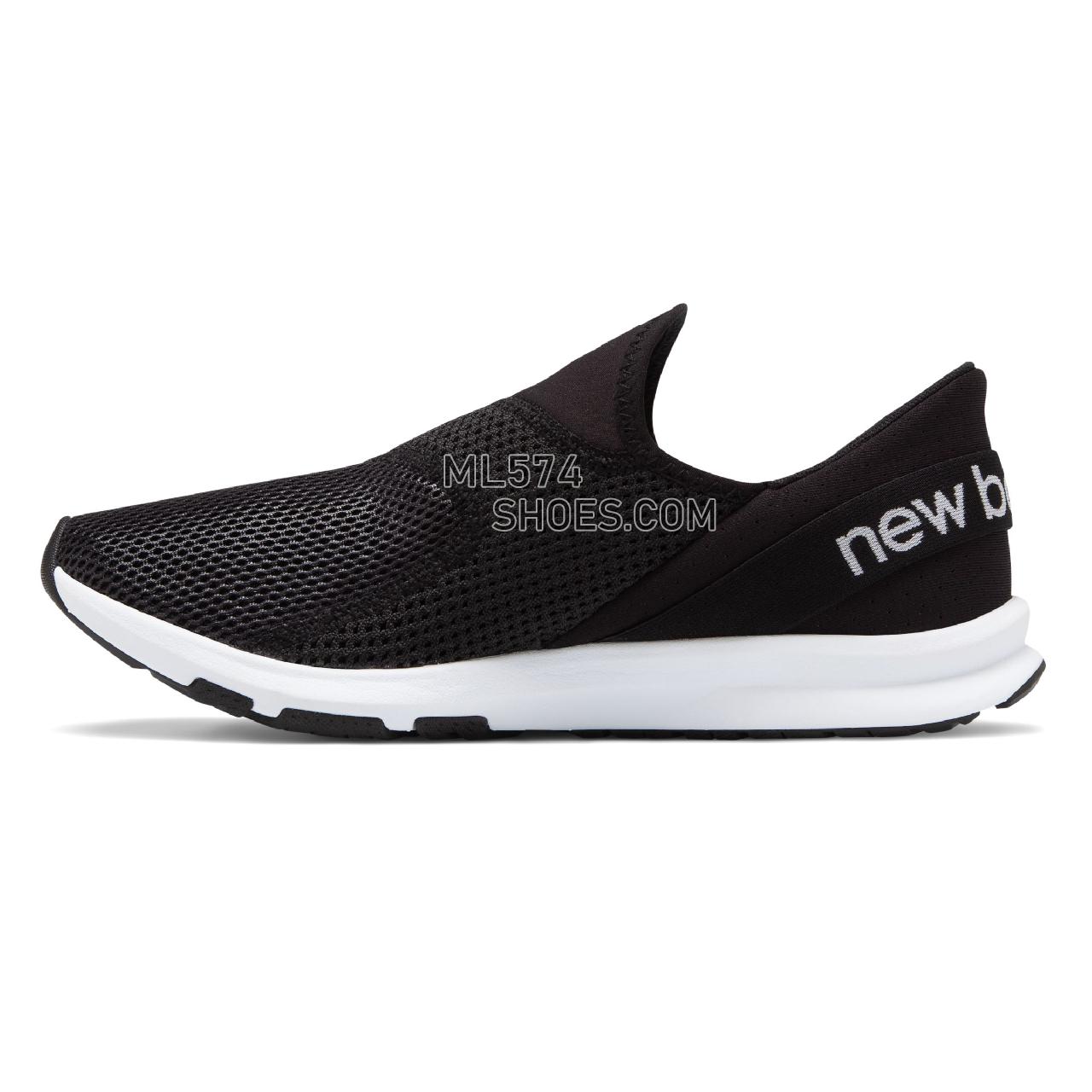 New Balance FuelCore Nergize Easy Slip-On - Women's Sport Style Sneakers - Black with White - WLNRSLB1