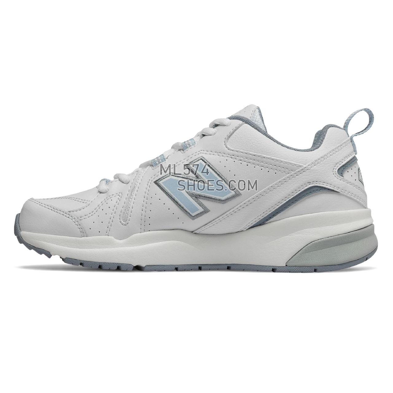 New Balance 608v5 - Women's Everyday Trainers - White with Light Blue - WX608WB5