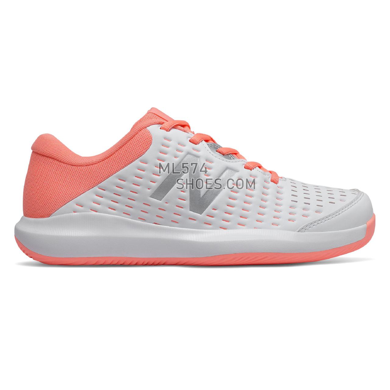New Balance 696v4 - Women's Tennis - White with Ginger Pink and Silver - WCH696P4