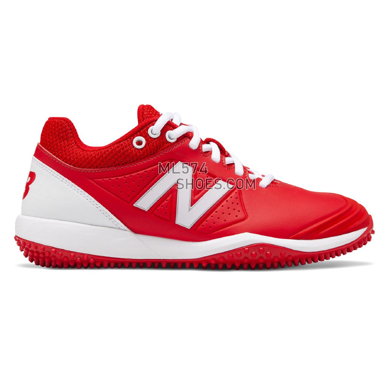 New Balance Fusev2 Turf - Women's Softball - Red with White - STFUSER2