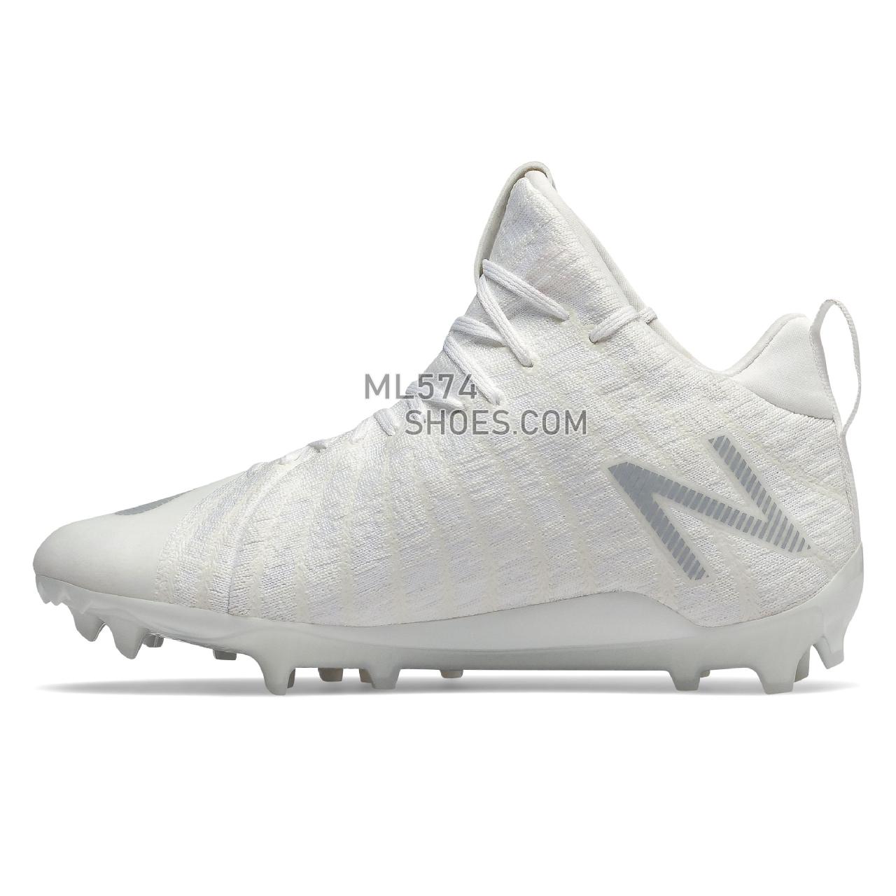 New Balance BurnX2 Mid - Women's Cleats - White with Athletic Grey - WBURNXMH