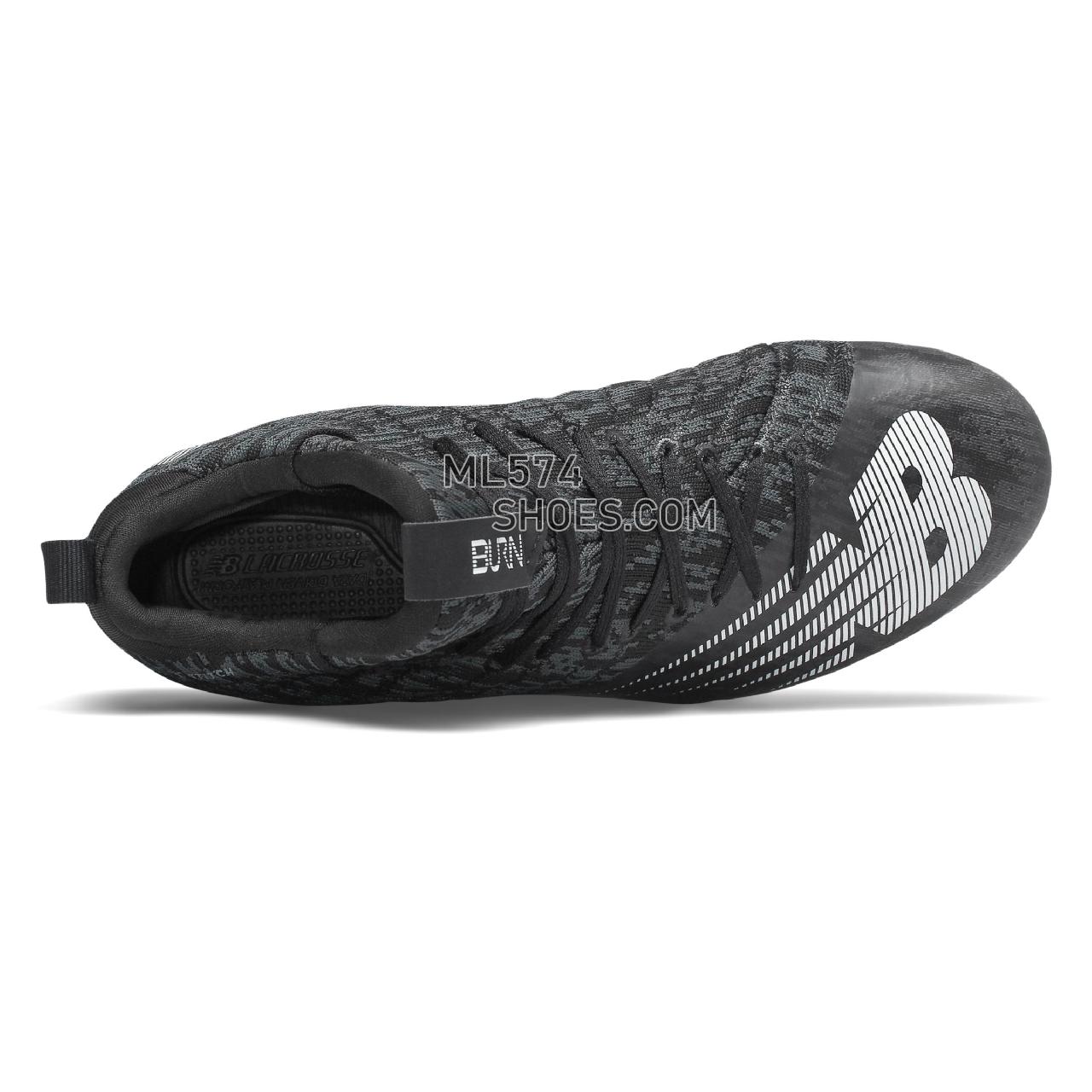 New Balance BurnX2 Mid - Women's Cleats - Black with White and Grey - WBURNXMK