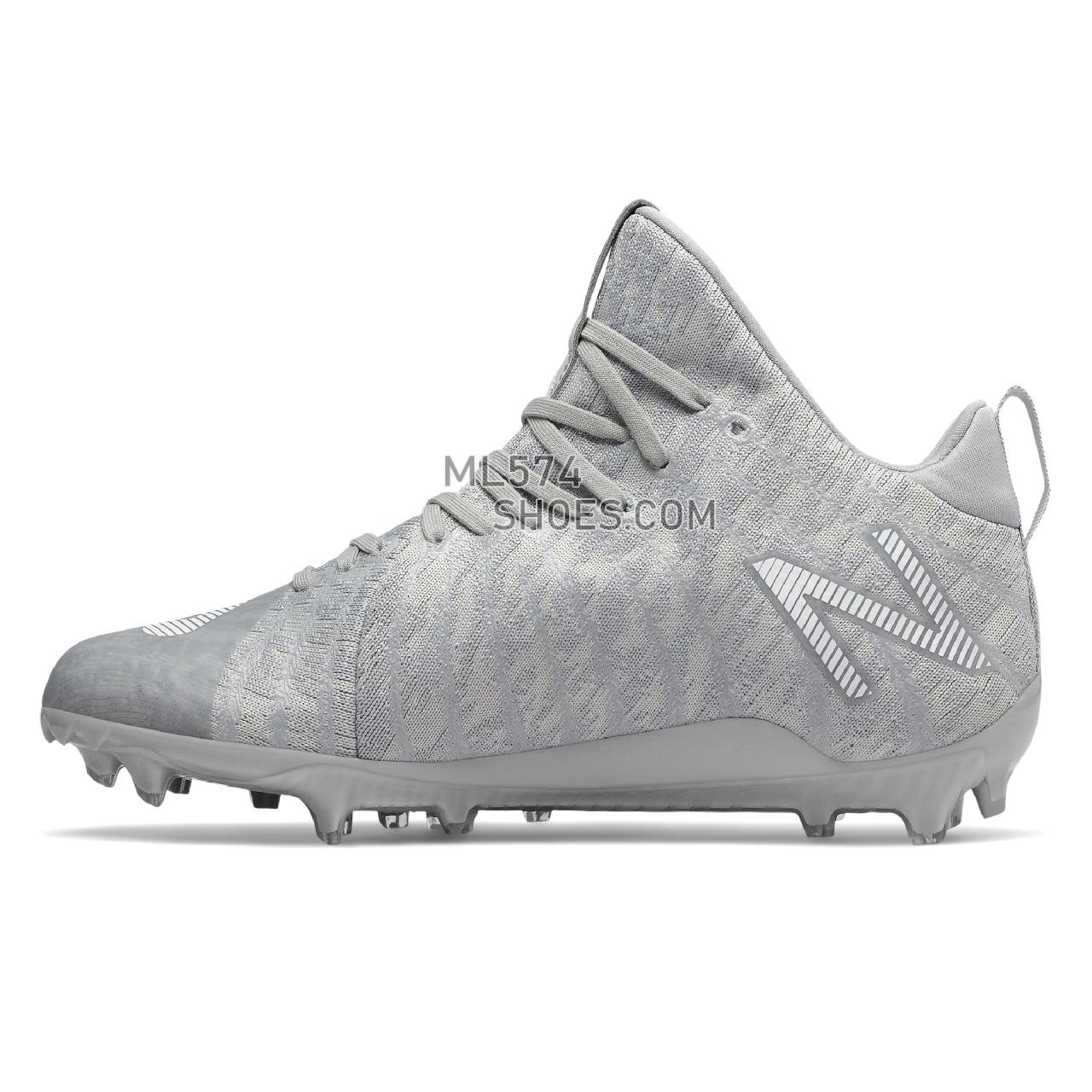 New Balance BurnX2 Mid Cut TPU - Women's Cleats - Silver Mink with White - WBURNXMP