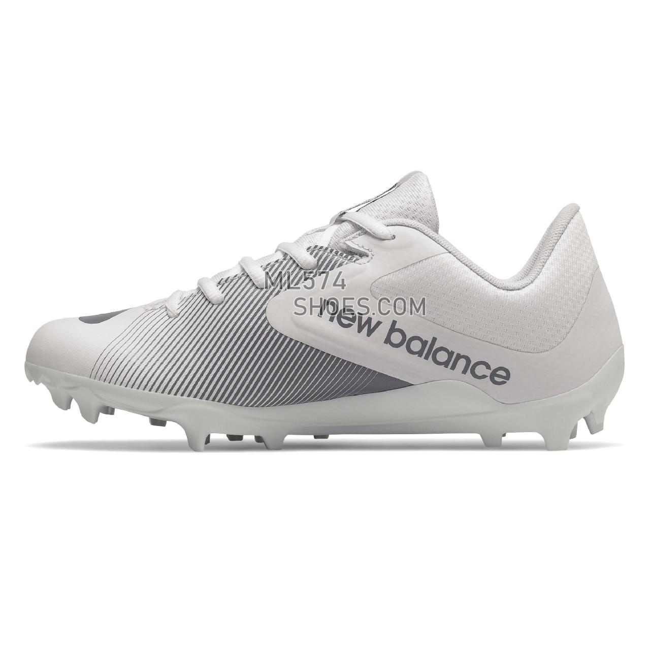 New Balance Rush v2 Low - Women's Cleats - White with Grey - WRUSHLW1