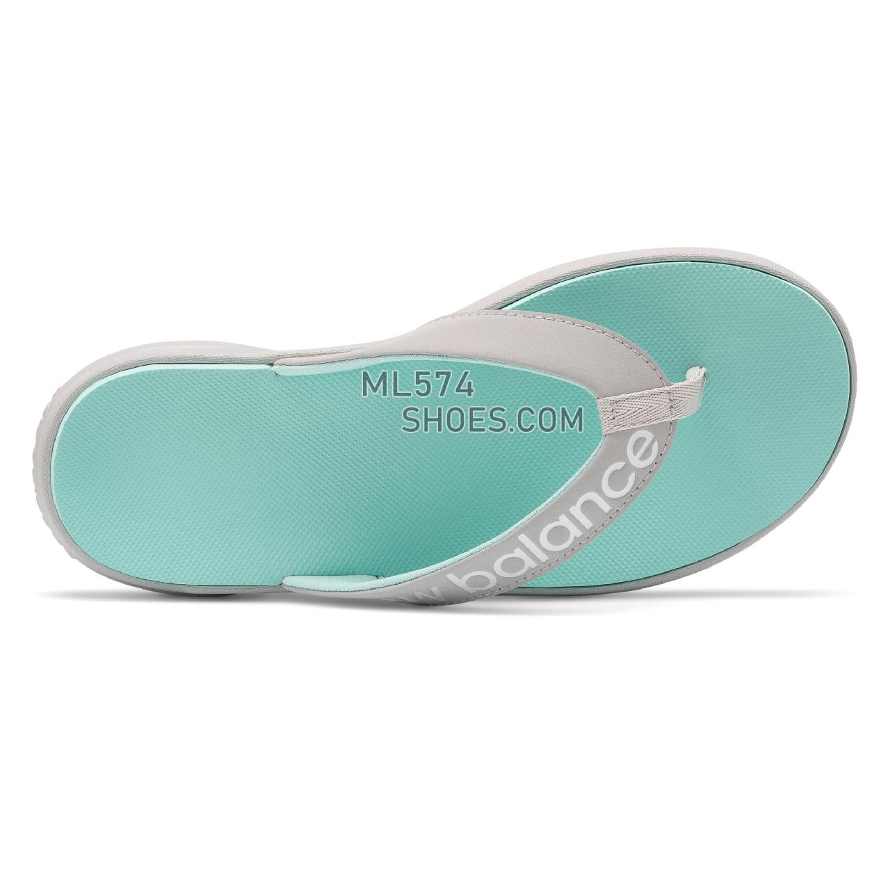 New Balance 340 - Women's Flip Flops - Light Aluminum with White and Light Reef - SWT340A1