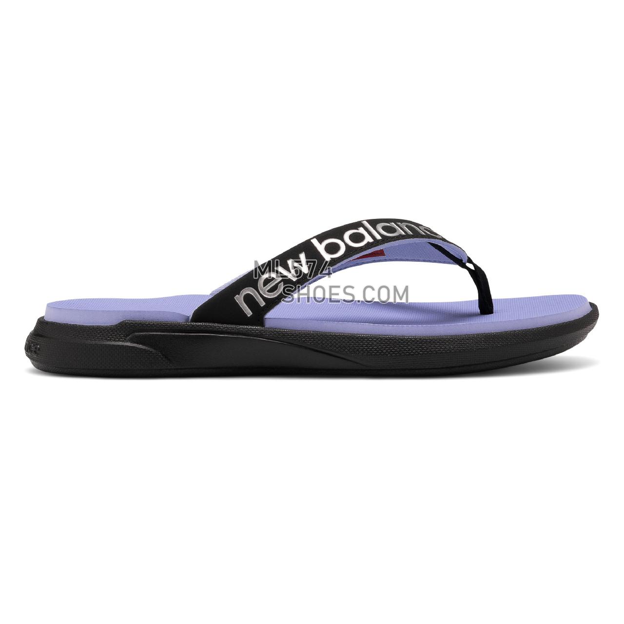 New Balance 340 - Women's Flip Flops - Black with Clear Amethyst and Silver Metallic - SWT340L1