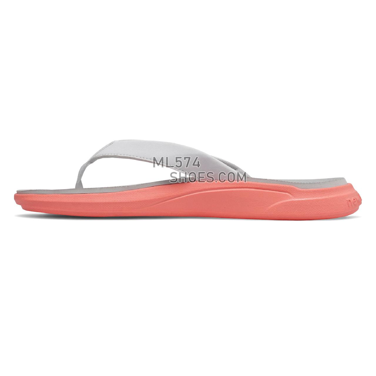New Balance 340 - Women's Flip Flops - Munsell White with Ginger Pink and Silver Metallic - SWT340GP
