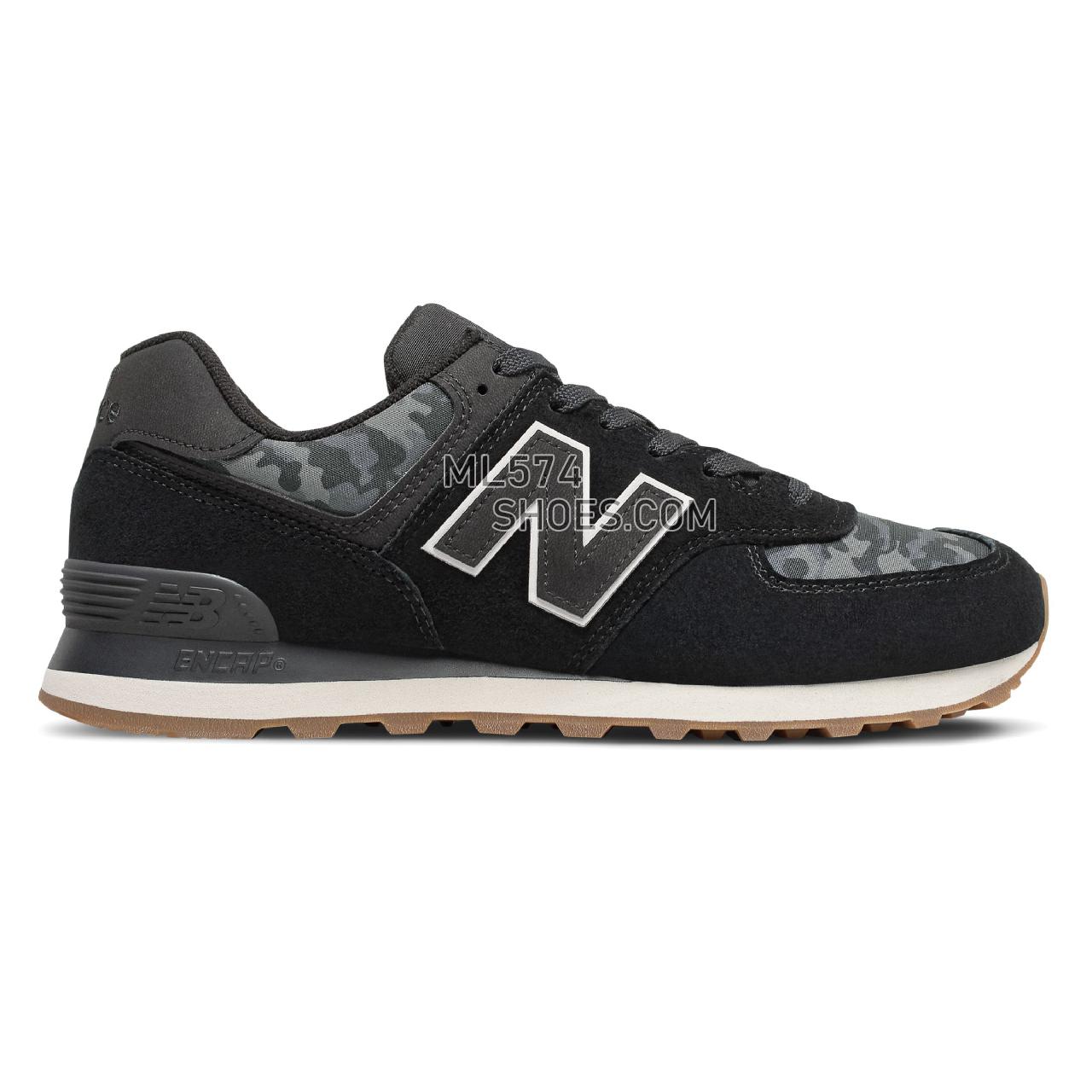 New Balance 574 - Men's Classic Sneakers - Black with Moonbeam - ML574COA