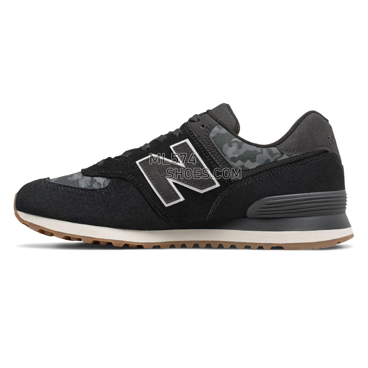 New Balance 574 - Men's Classic Sneakers - Black with Moonbeam - ML574COA