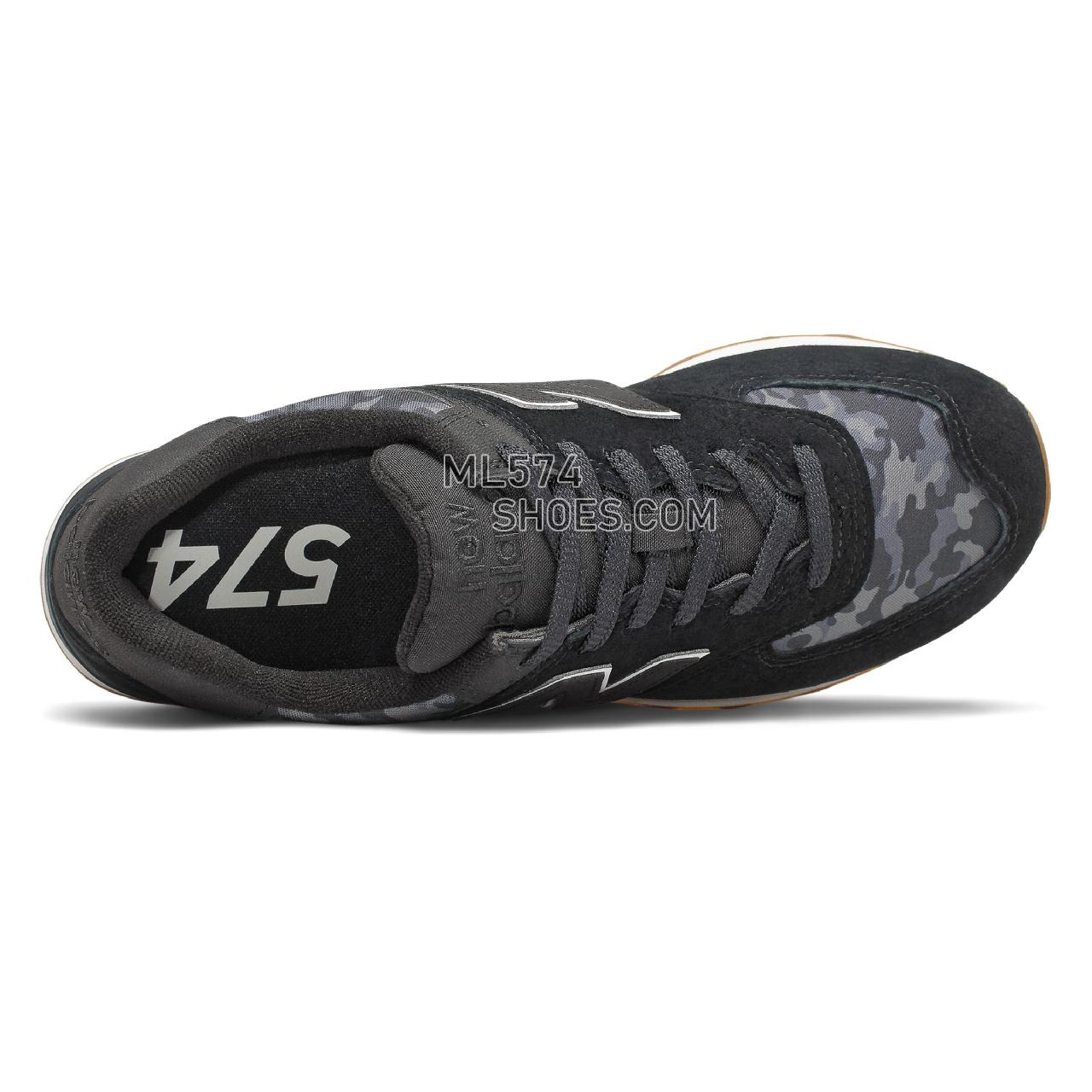 New Balance 574 - Men's Classic Sneakers - Black with Moonbeam - ML574COA