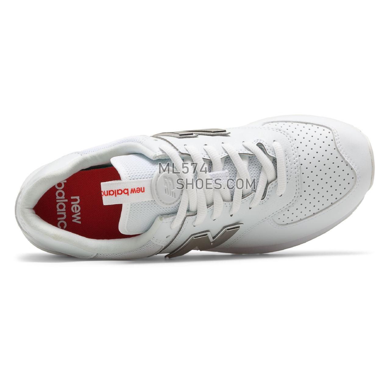 New Balance 574 - Men's Classic Sneakers - White with Neo Flame - ML574SOX