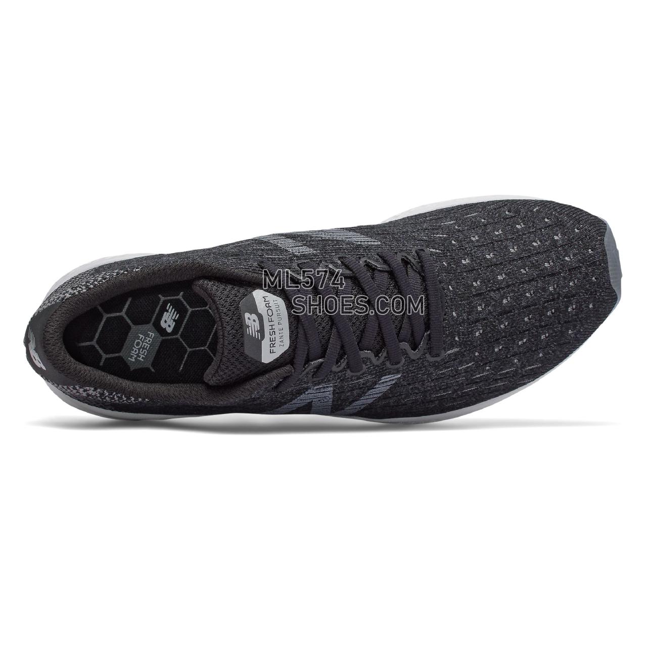 New Balance Fresh Foam Zante Pursuit - Men's Fresh Foam Zante Pursuit Running - Black with Castlerock and White - MZANPBK