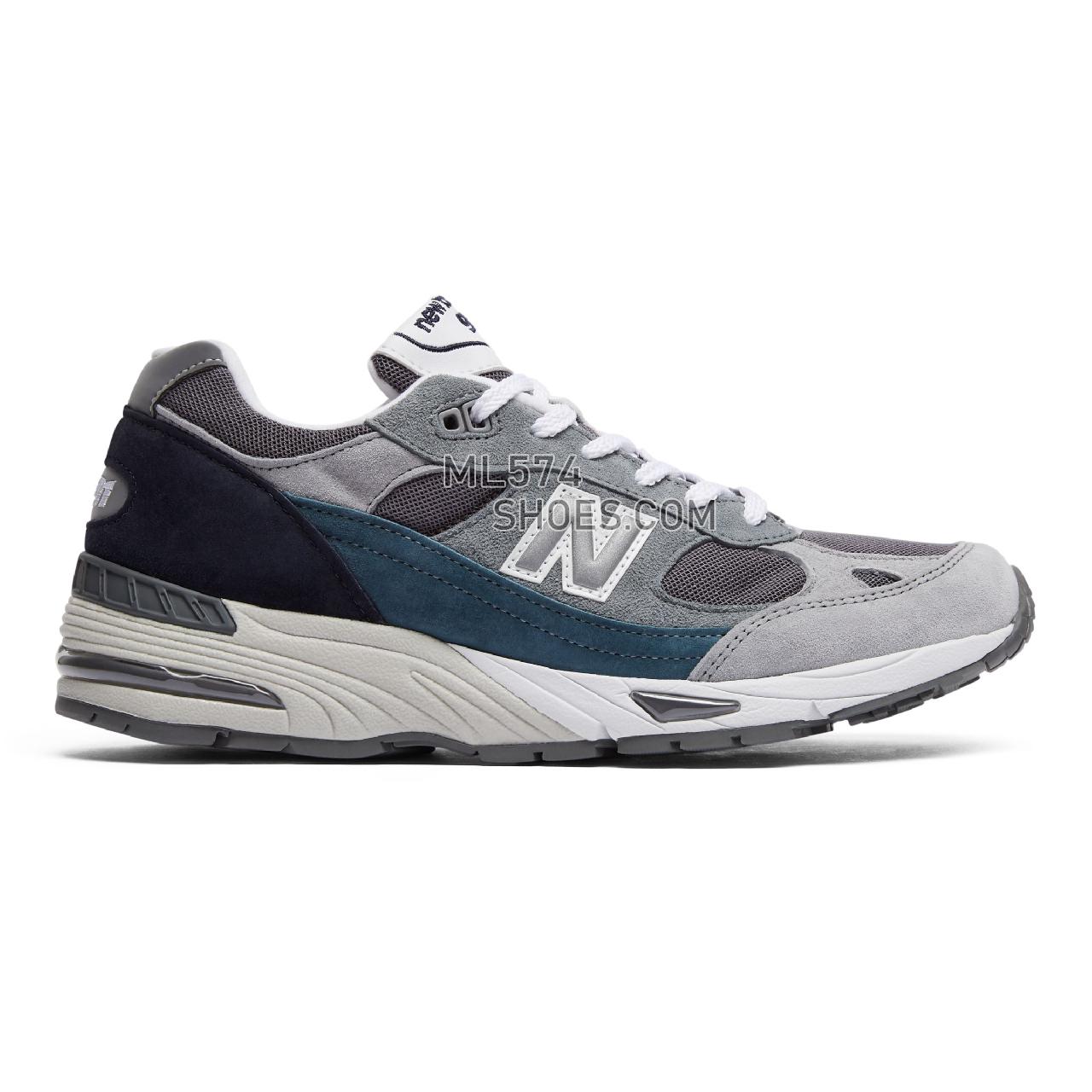 New Balance Made in UK 991 - Men's Made in UK 991 Classic - Grey with Blue and Teal - M991GBT