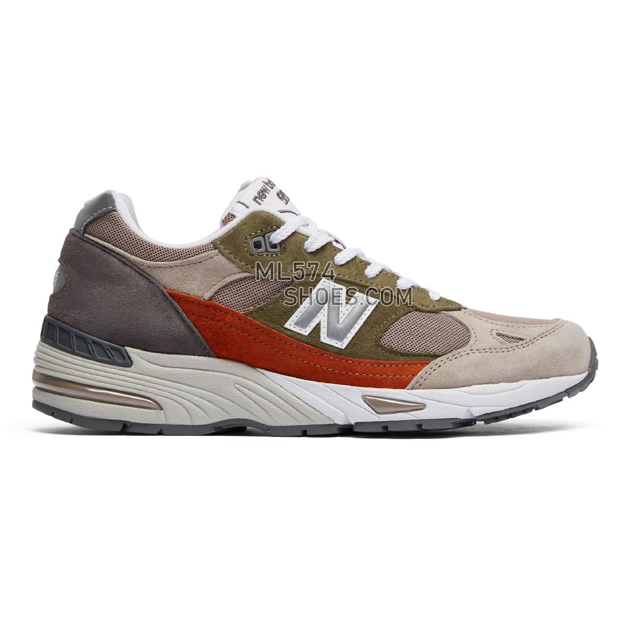 New Balance Made in UK 991 - Men's Made in UK 991 Classic - Nude with Green and Grey - M991NGO