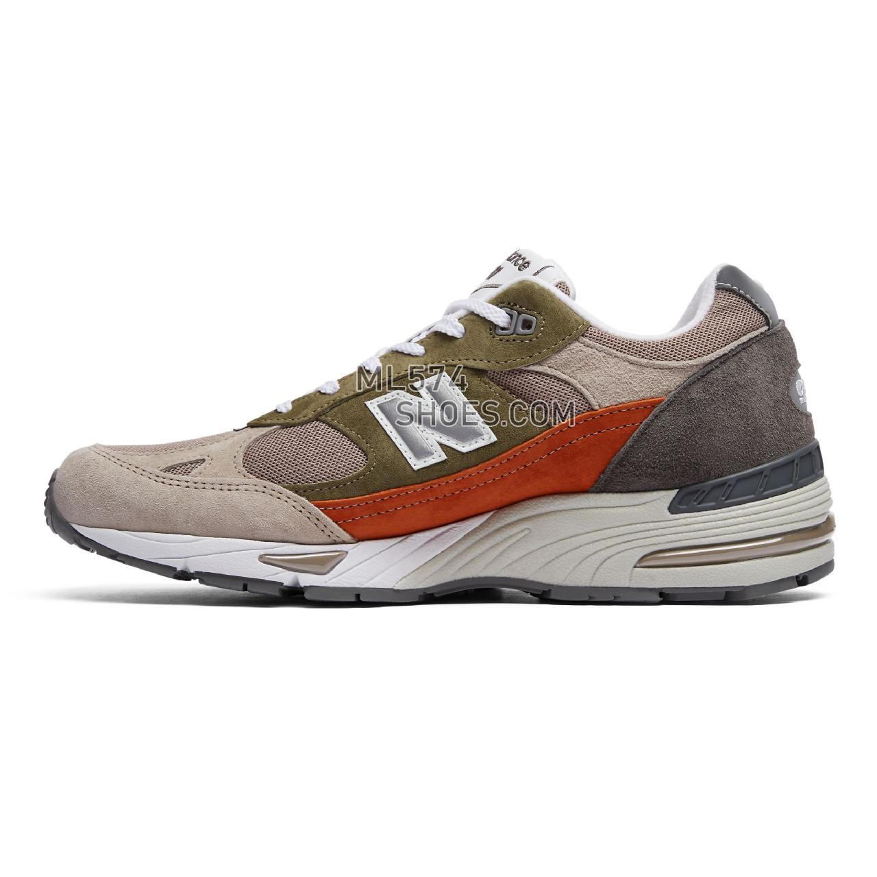 New Balance Made in UK 991 - Men's Made in UK 991 Classic - Nude with Green and Grey - M991NGO