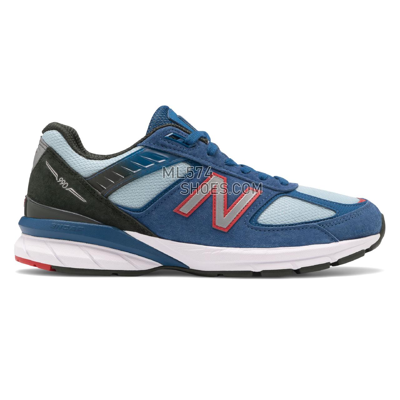 New Balance Made in US 990v5 - Men's Made in US 990v5 Classic - Andromeda Blue with Team Red and Black - M990NC5