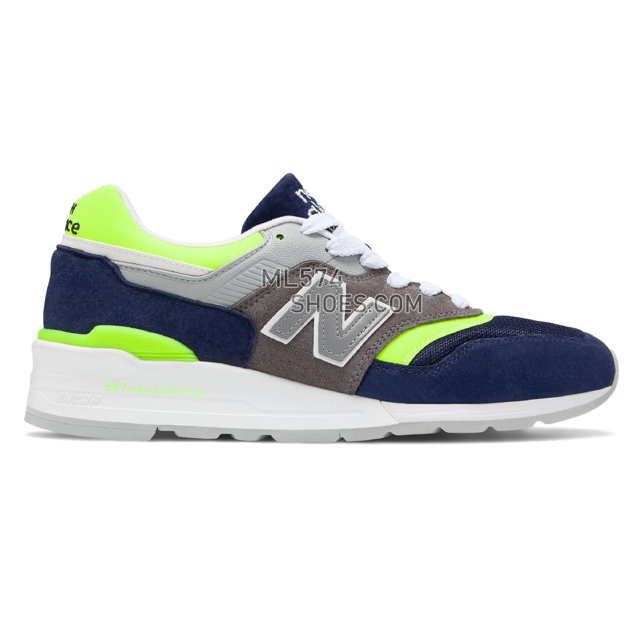 New Balance Made in US 997 - Men's Made in US 997 - Blue with Bleached Lime Glo - M997LBL